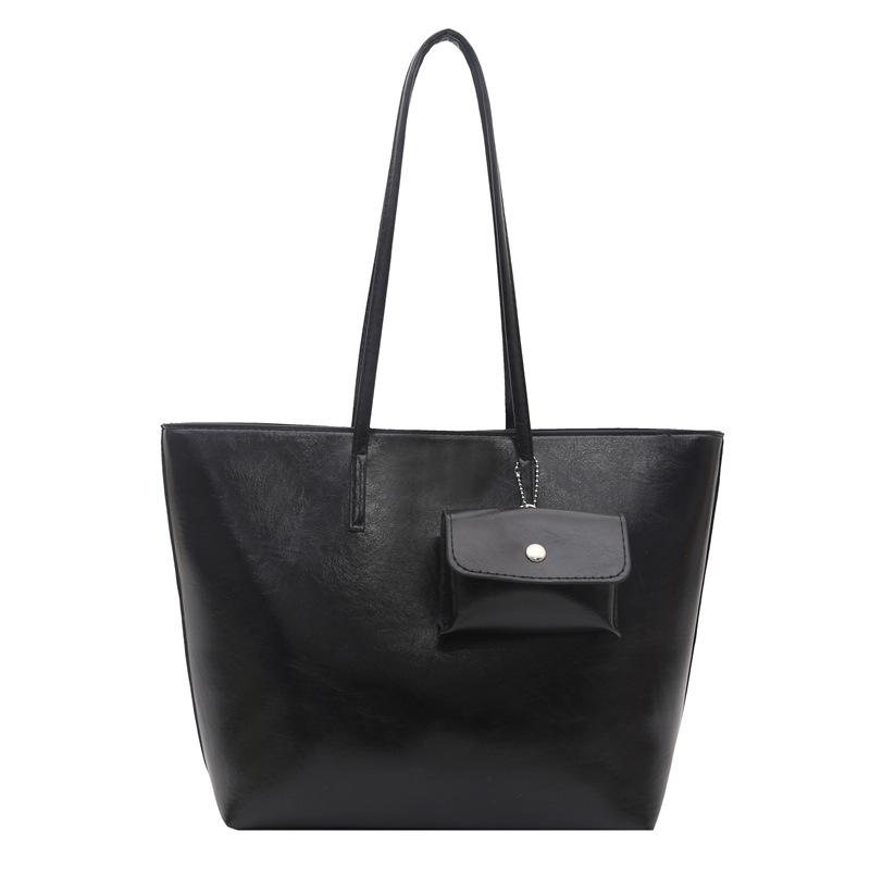 New, retro soft leather lazy wind large capacity shoulder bag simple bag shopping bag