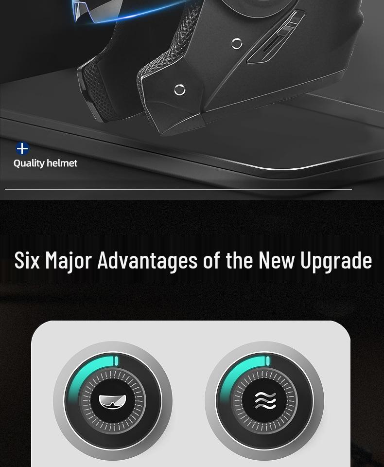 3C Certified Flip-Up Motorcycle Helmet with Dual Mirrors for All Seasons - Unisex Full Face Design for Winter