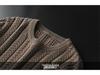 Men's Luxury All-Cotton Knitted Pullover - Thick, Solid Color, Velvet-Lined Cable Knit for Autumn and Winter