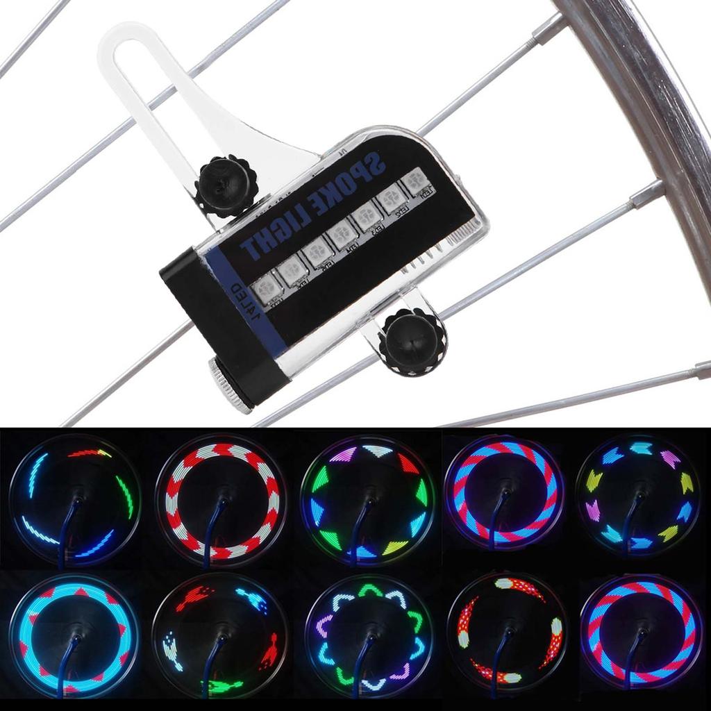 Bike Dual Side 14LED RGB Spoke Light Wire Lamp Accessory for Mountain Bicycle