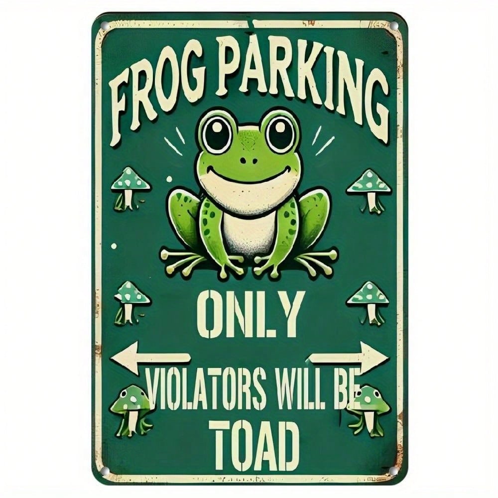 

Vintage Metal Poster Frog Sign Garage Wall Art 8x12 Inch Home Gift