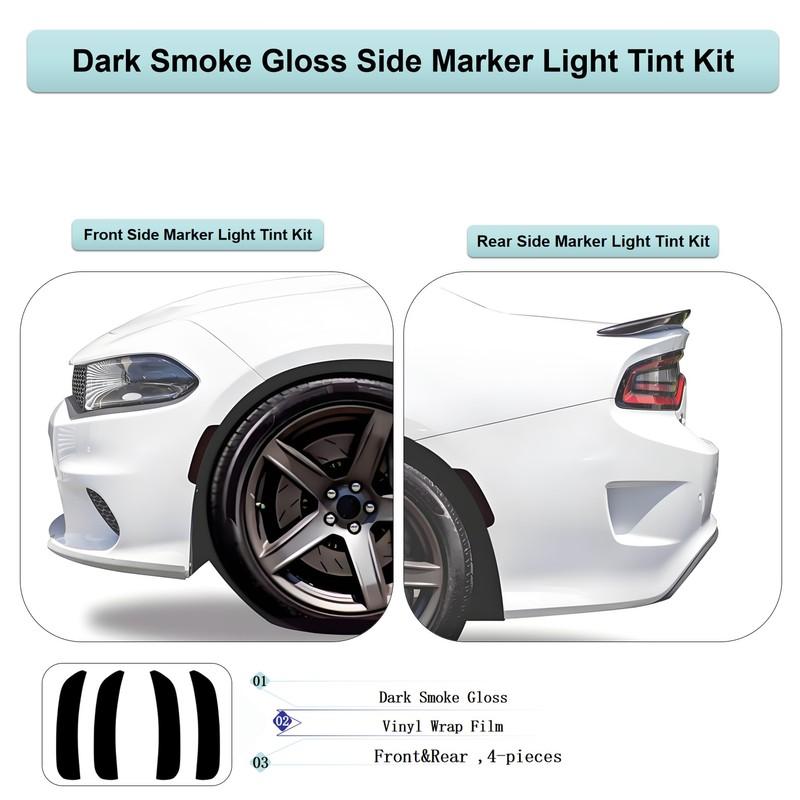 Tail Light Tint Cover Side Marker Light Vinyl Decal Film For Dodge Charger 2015-2026 Taillight Stickers Car Styling Accessories
