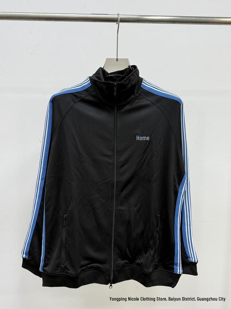 Chaqueta Deportiva con Cremallera Bordada de Mariposas, Cuello Alto Retro Trendy FOG para Hombres y Mujeres