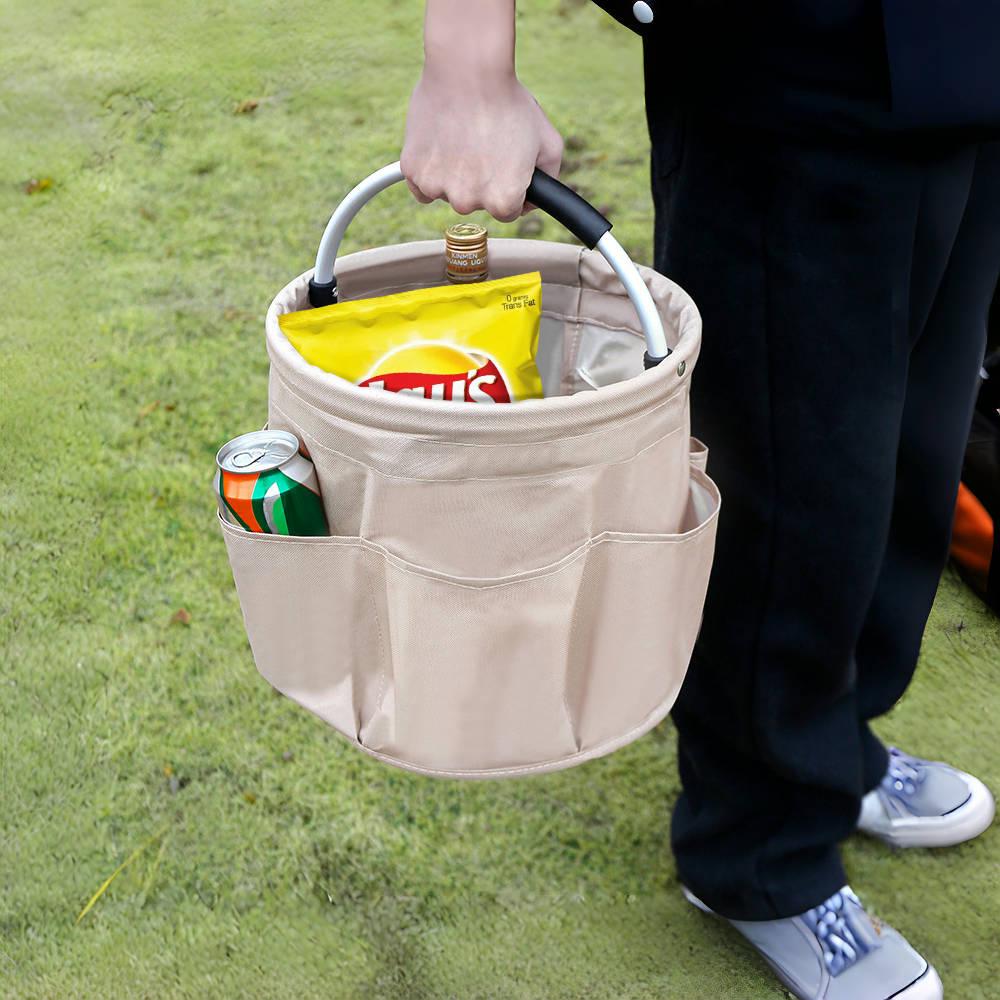 Portable Outdoor Picnic and Beach Basket – Foldable, Multi-Purpose Storage Bag for Bathroom or Mother and Baby Needs.