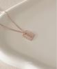Judien 14K 18K Ini Square Matte Engraved Necklace (Type B)