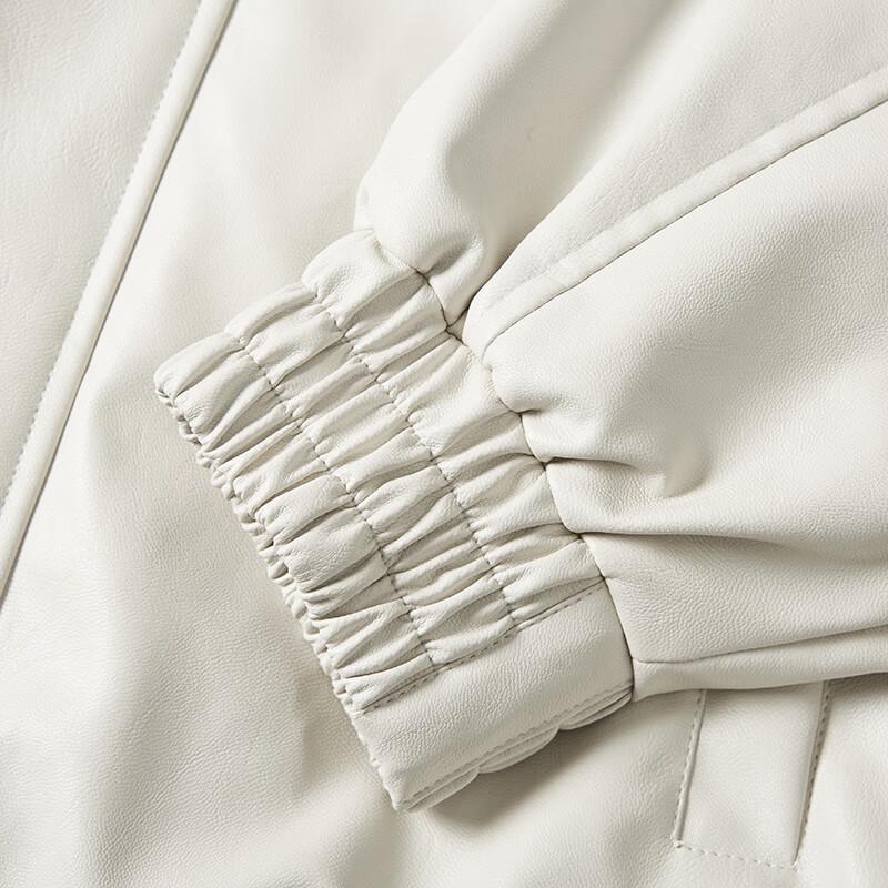 PLAYBOY Men's American Retro Plush Lined Leather Jacket