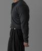 Baulopeulodeogteu Soft Ribbed Muscle Henley Neck Knit Tee [Charcoal]