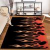 Modern Carpet with Black and Fiery Flame Design for Living Rooms Suitable for use as an anti-slip for living room bedroom sofas