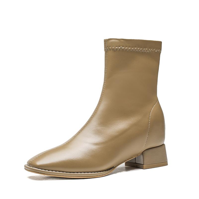 Winter Woman Warm Ankle Boots Fashion Square Toe Ladies Elegant Square Low Heel Short Boots Shoes Women's Luxury Chelsea Boots