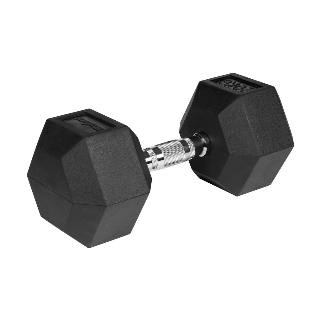 Cast Iron Rubber-Coated Dumbbell Hex 20Kg Rebel Hexagonal Dumbbell