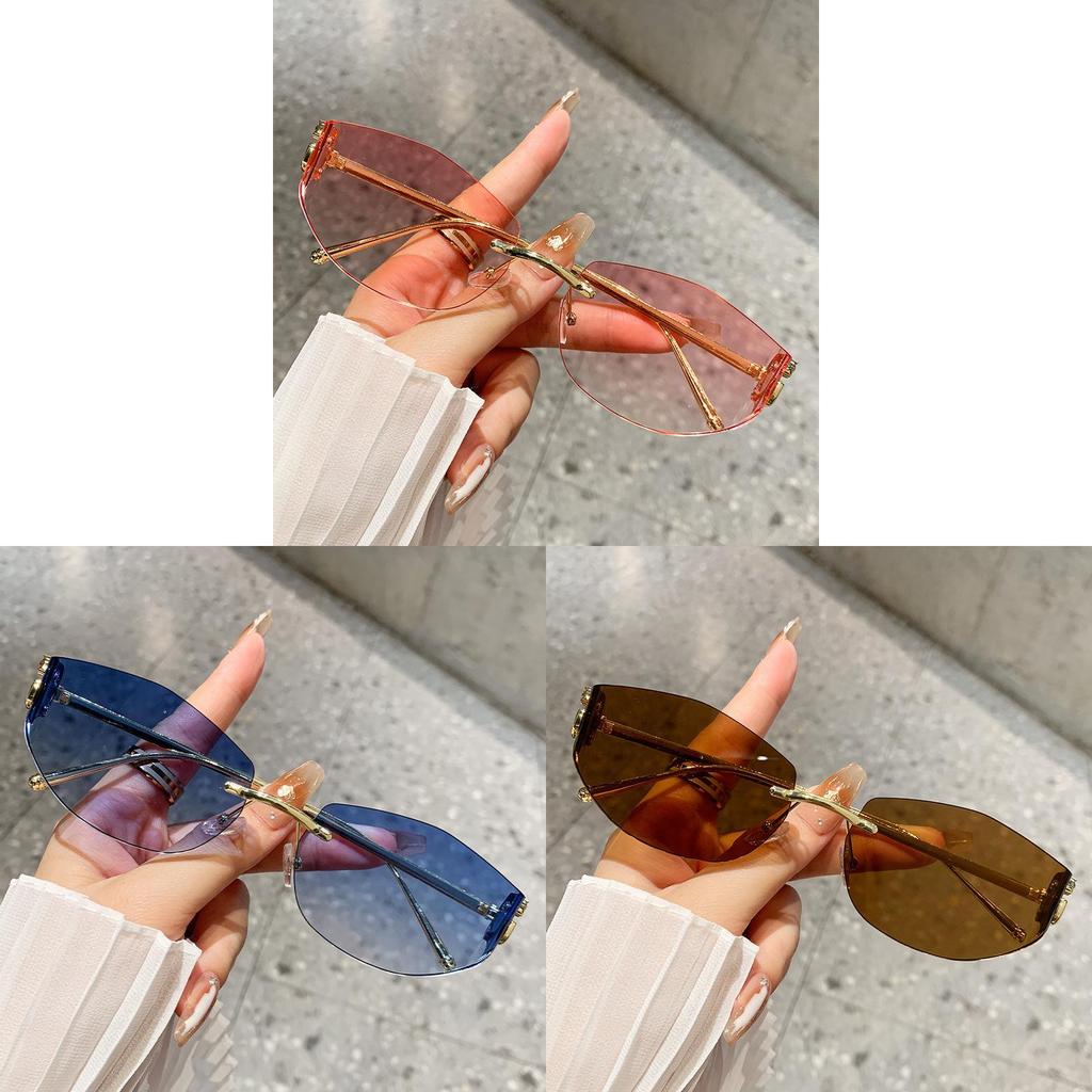 Occhiali da Sole Fashion Cat Eye Oceanici Con Montatura in Metallo E Uv400 Per Viaggi e Feste