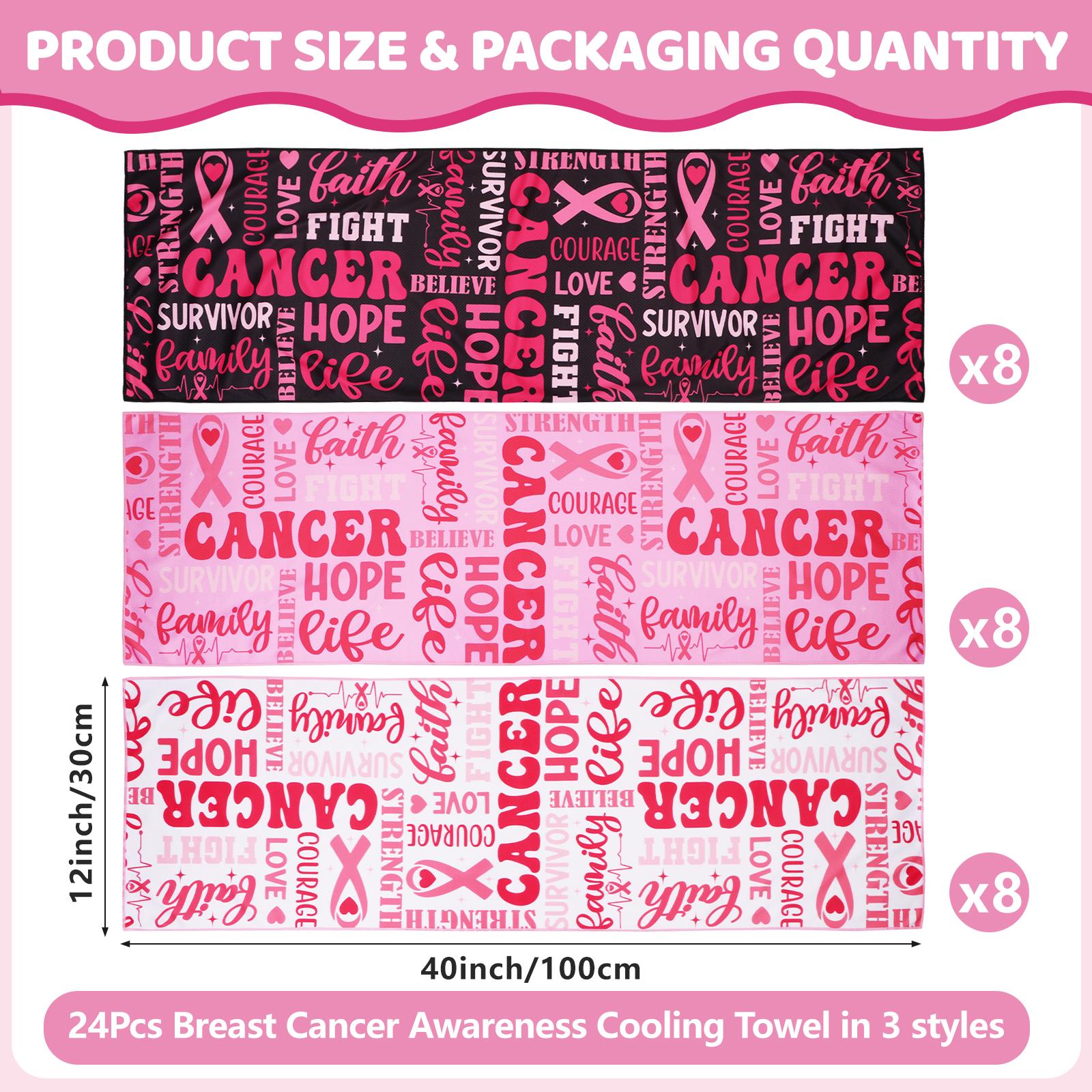 

24 Pcs Breast Cancer Awareness Cooling Towel 40 X 12 Pink Ribbon Breathable Chilly Towel Soft Fast Drying Ice Towel Breast C розовый