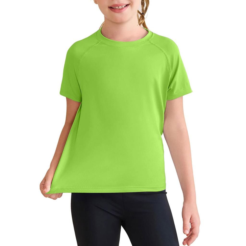 Kids' Quick-Dry Tee - Solid Color Sport T-Shirt
