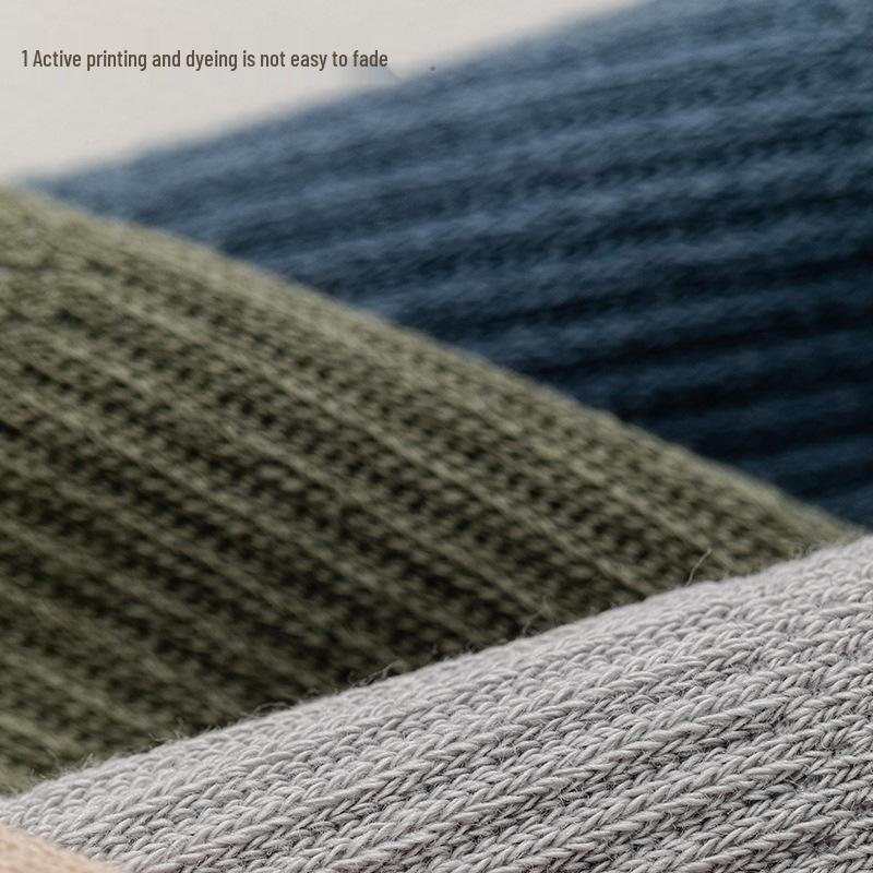 Pánské prodyšné ponožky střední délky z čisté bavlny - Odolné proti zápachu, protiskluzové, odvádějící pot, tenké, bezešvé šití, zesílené.