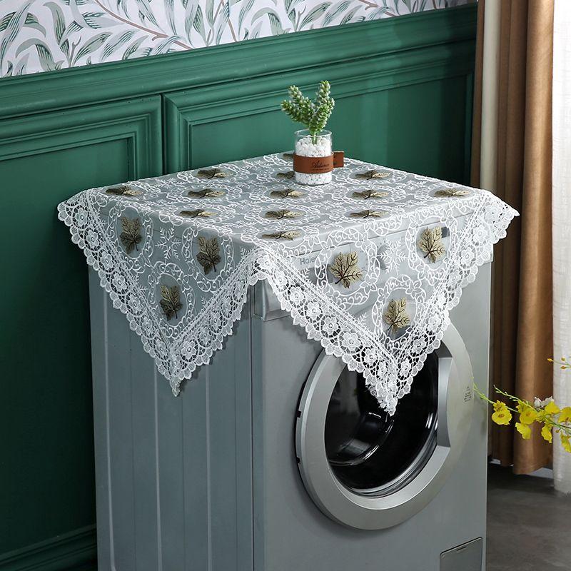Washing Machine Lace Microwave Oven Refrigerator Cover Towel Universal Tea Table Cover Cloth Sunscreen Bedside Table Dust Cover Tablecloth Dustproof