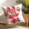 3 Cartoon Of An Oriental Dragon Illustration Pillow Case Home Living Room Decoration Linen Pillowcover Cushion Cover