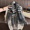 Silk Wool Scarf Shawls and Wraps for Women Foulard Headkerchief Luxury Brand Hijab New Lady Pashmina Scarves Bandana Poncho
