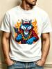 Fashion Street Style Unisexs 3d Wolf Print Tshirt Funny Cartoon Graphic T Shirt Hip Hop Fire Casual Short Sleeve Tops