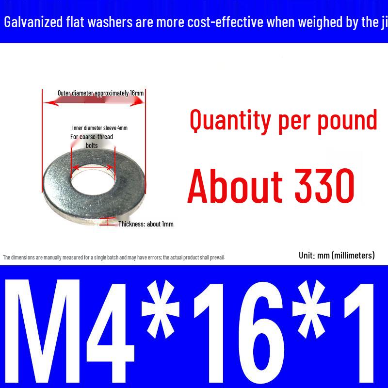 Galvanized Iron Flat Washer M4 M5 Heavy Duty Spacer with Holes