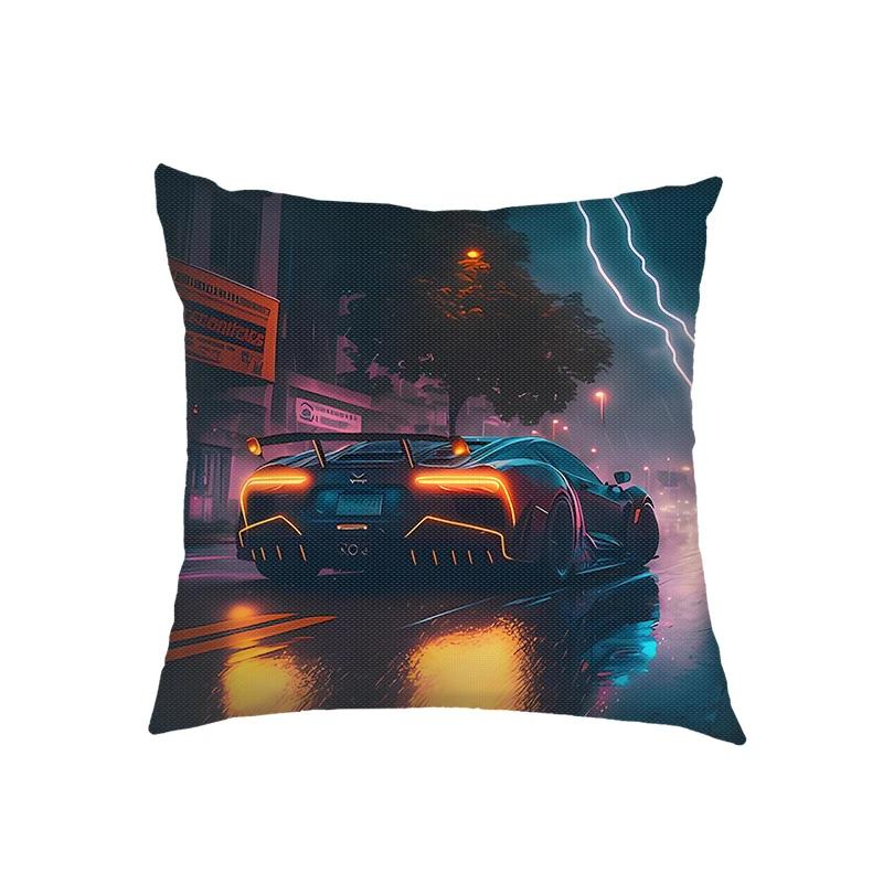 45x45CM Motorrad Rennwagen Druck Kissenbezüge Motorrad Kissenbezug Heimdekor Mode Quadratisch Sofa Bett Überwurf Kissenbezug