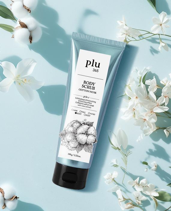Plu365 Body Scrub 100g - Cotton Musk Scent 1ea