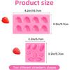 3 Pcs Strawberry Mold 3D Baking DIY Silicone Fruit Fondant Chocolate Mold for Cupcake Shortcake Cake Topper Decoration Candy Jelly Clay