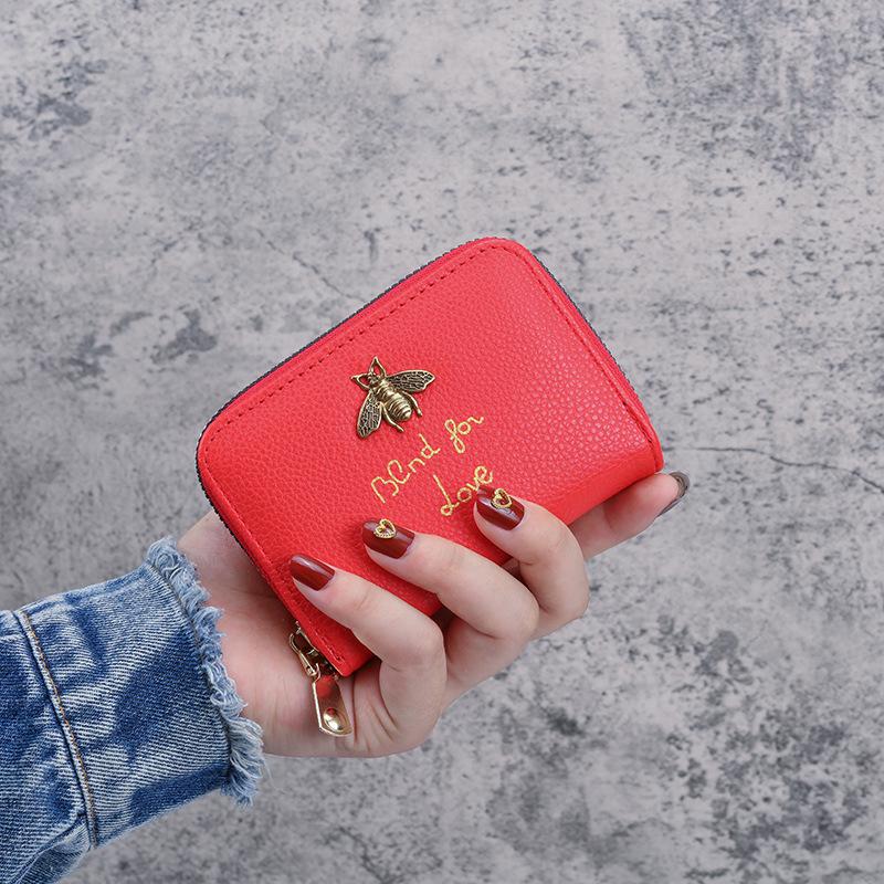 מחזיק ארנק מיני קטן מעור נשים רוכסן תיק מצמד ארנק מטבעות