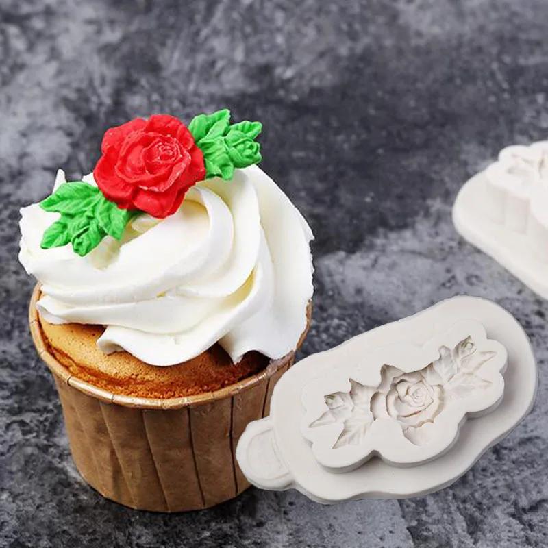1PC Bouquet shape silicone molds chocolate pudding fondant molds gumdrop clay plaster molds baking tools cake decoration
