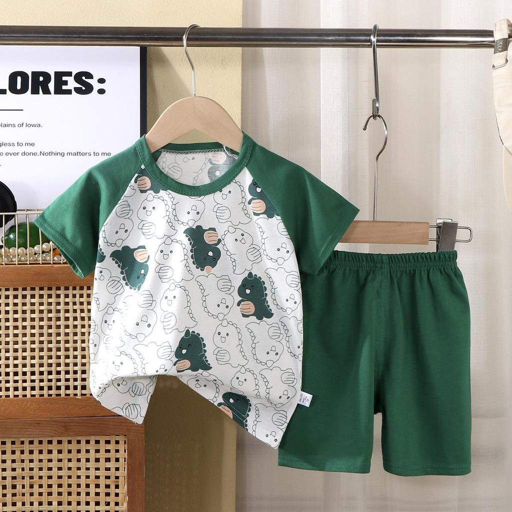 Children's Cotton Short-Sleeve Summer Pajama Set for Boys & Girls