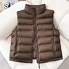 Women S Loose Short Sleeveless Stand Collar Vest For Autumn Winter Daily Wear