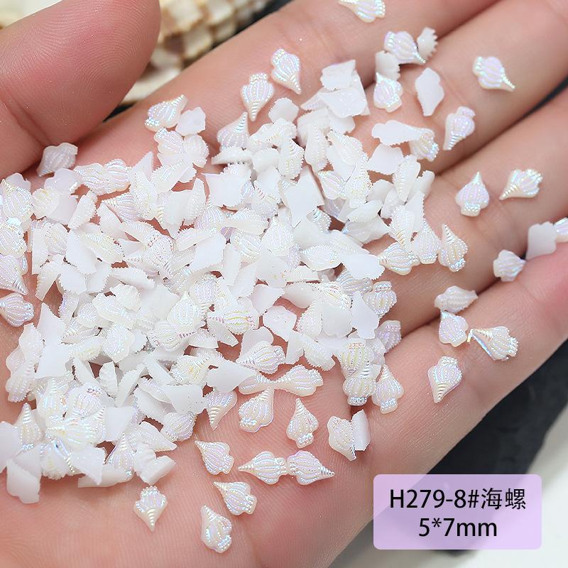 50Pcs Starfish Shell Nail Art Accessories, Conch Resin, DIY Nail Jewelry, Wearable Nail Decorations