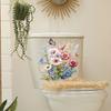 Elegant Floral Butterfly Waterproof Stickers Self Adhesive Bathroom Wall Decals for Toilet Seat Background Art Decoration