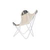 Fauteuil de jardin - Design bohème - Coton blanc - Fer noir - 74 x 65 x 90 cm