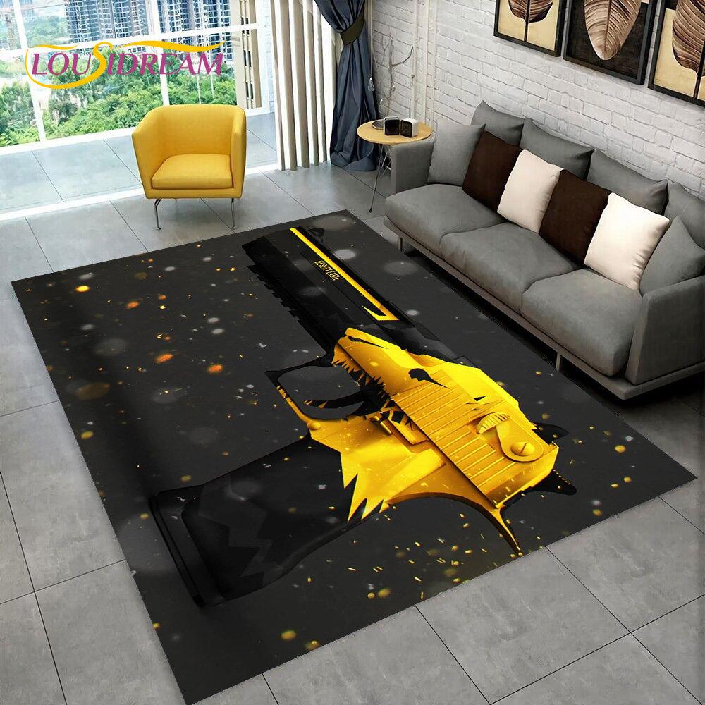 CS,USP,AK,M4,AWP,Rifle Pistol Cartridge Gun Area Rug,Carpet for Home Living Room Bedroom Sofa Doormat Decor,Non-slip Floor Mat