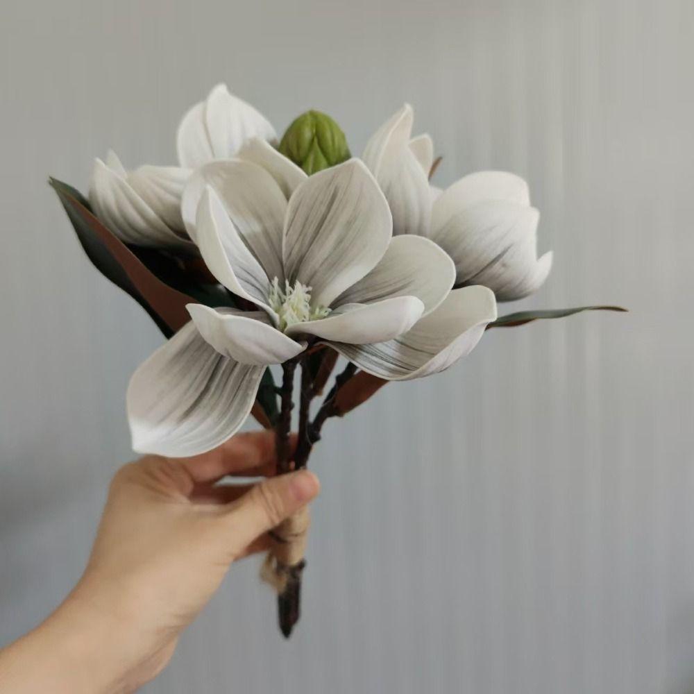 Real Touch Artificial Magnolia EVA Fake Orchid Lifelike Simulated Flowers  Gift