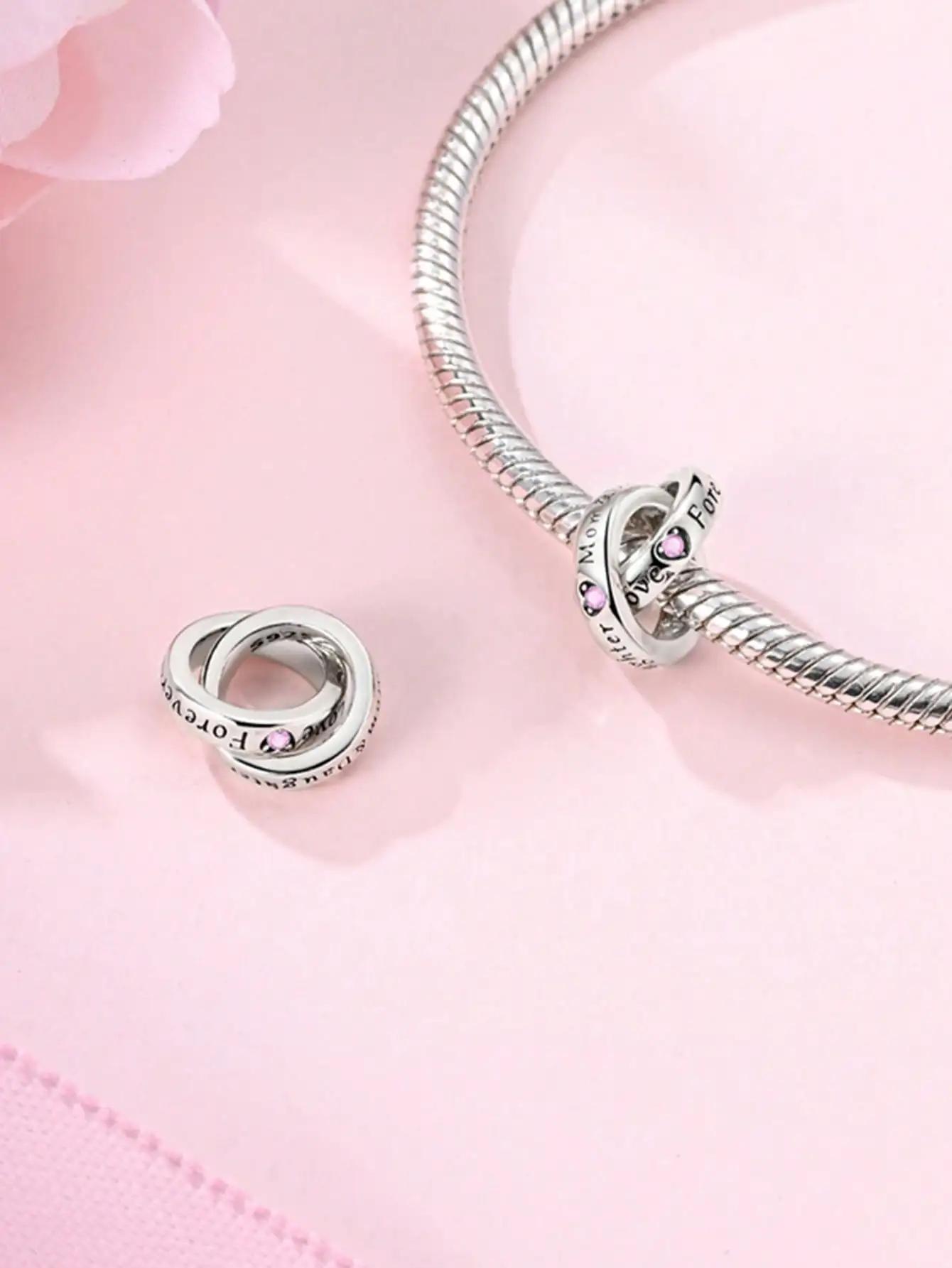 Посеребренные Оригинальные Шармы День Матери Любовь Маленький Ангел Бусины Подходят для Браслета Женские Украшения Подарок