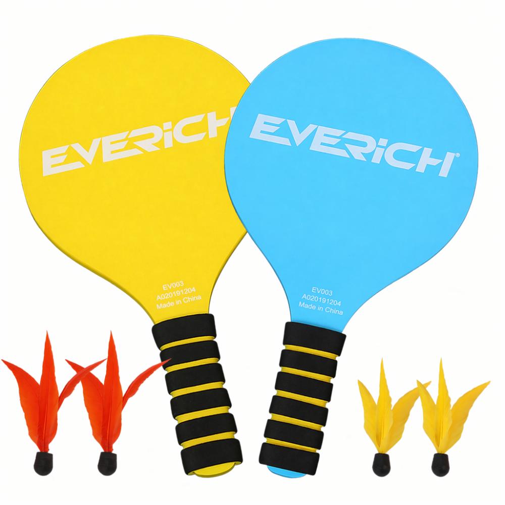 Wrapped Grip Beach Paddle Set Lightweight Beach Racket Set Shuttlecock Paddle  Backyard Play