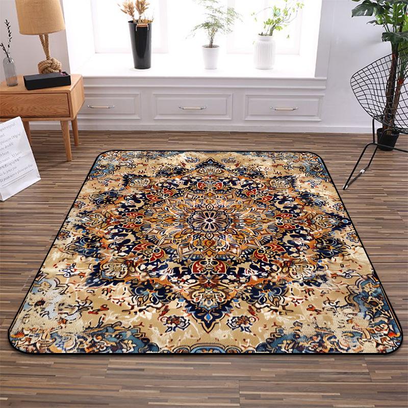 Vintage Persian Carpets Soft Large Rug for Living Room National Home Floor Mat Ancient Homestay Decor