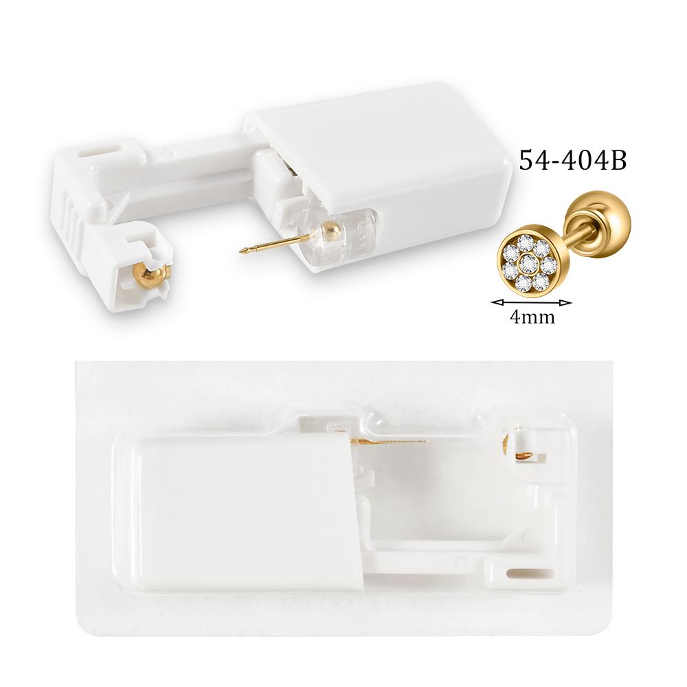 Easy To Use 24K Gold Plated Different Crystal Safe Ball Ear Piercing Gun Kit Disposable Disinfect Earring Piercer Machine Studs