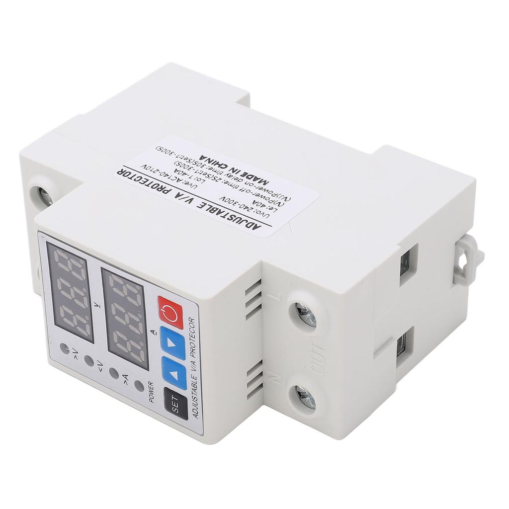 Over Under Voltage Protective Device Adjusting Dual Display Overcurrent Overload Arrester 40A 240V‑300V