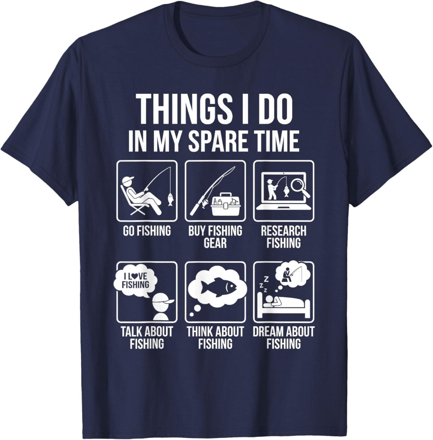 

Things I Do in My Spare Time Funny Fishing Humor T-Shirt 5XL різнокольоровий