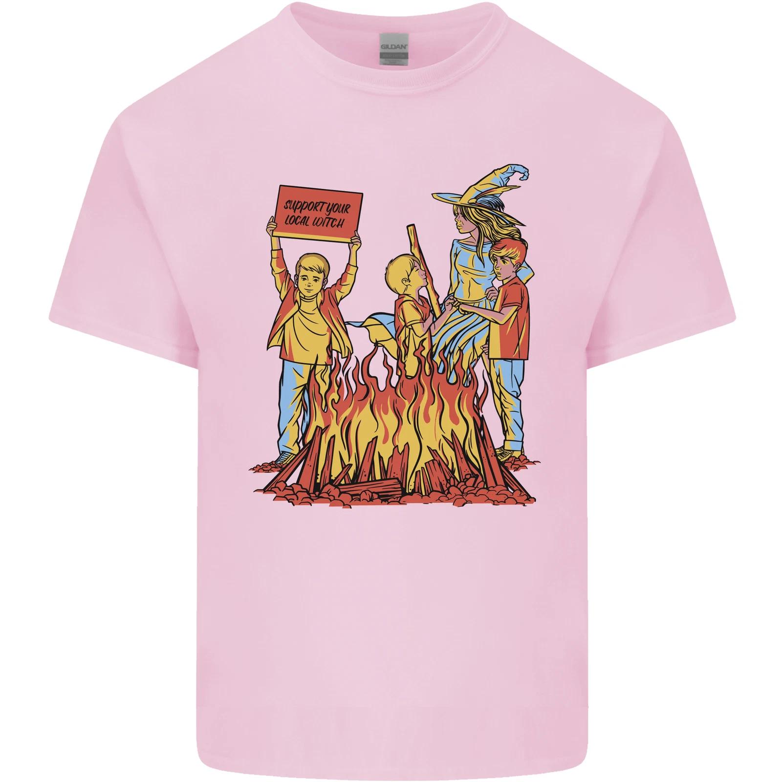Support Your Local Witch Halloween Satire Kids T-Shirt Childrens S