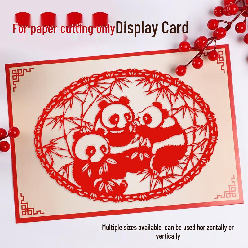Chinese Style Paper-Cutting Display Card: A4/A3 Mounting and Protective Backing Bag
