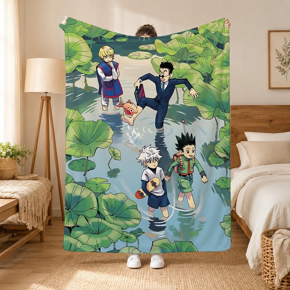 Hunter Hunter Anime Throw 240g Flannel Blanket, Suitable for Sofas, Beds, Offices, Exquisite Gift Blankets