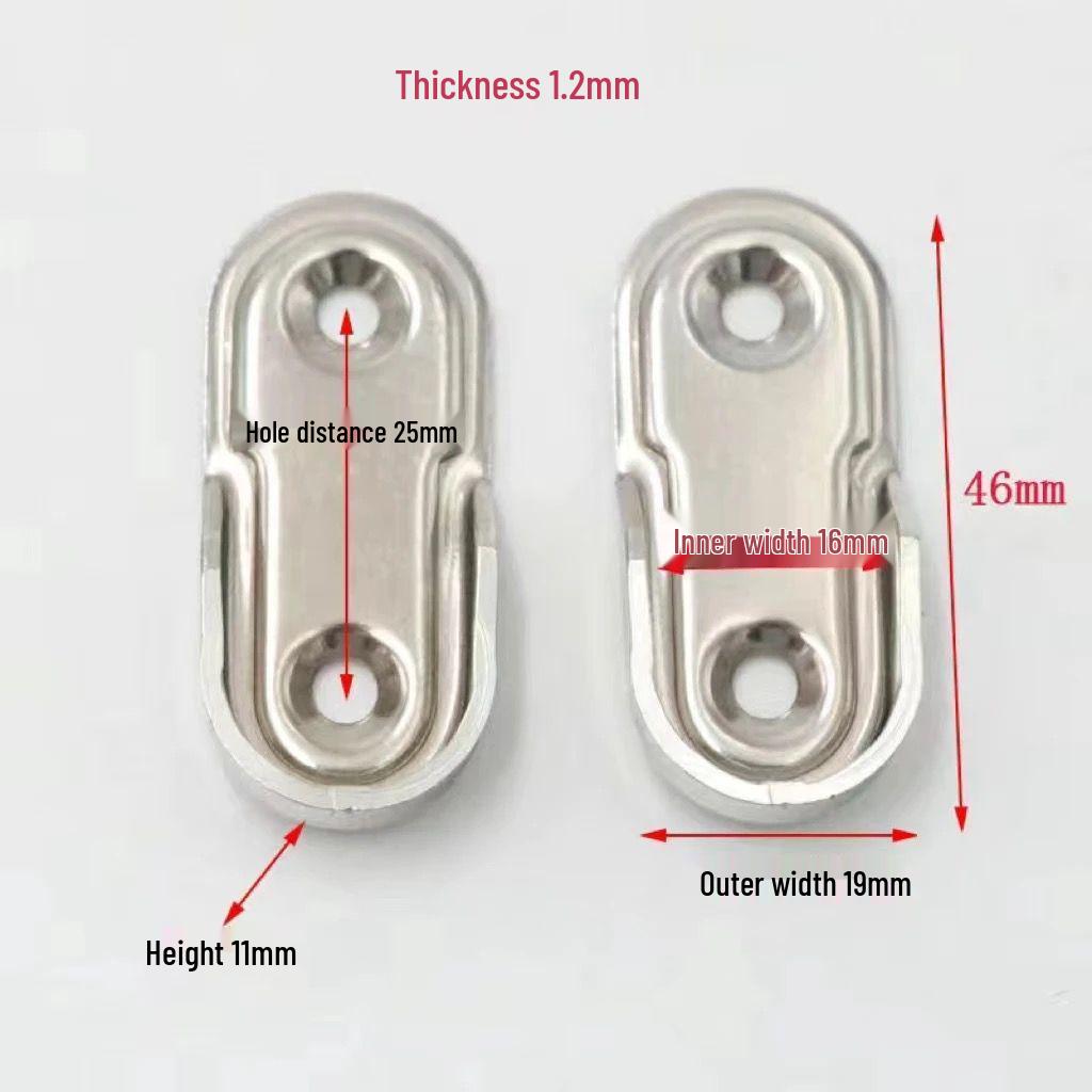 304 Stainless Steel Open Flange Clothes Drying Pole Base Wardrobe Round Tube