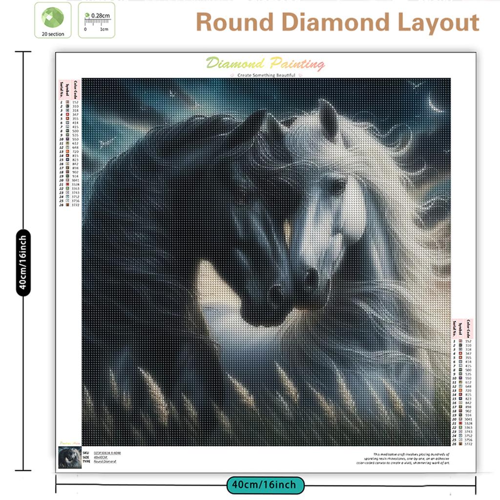 Diamond Mosaic Horse Full Square Round Diamond Painting Animal Art Home Decoration Craft Kit