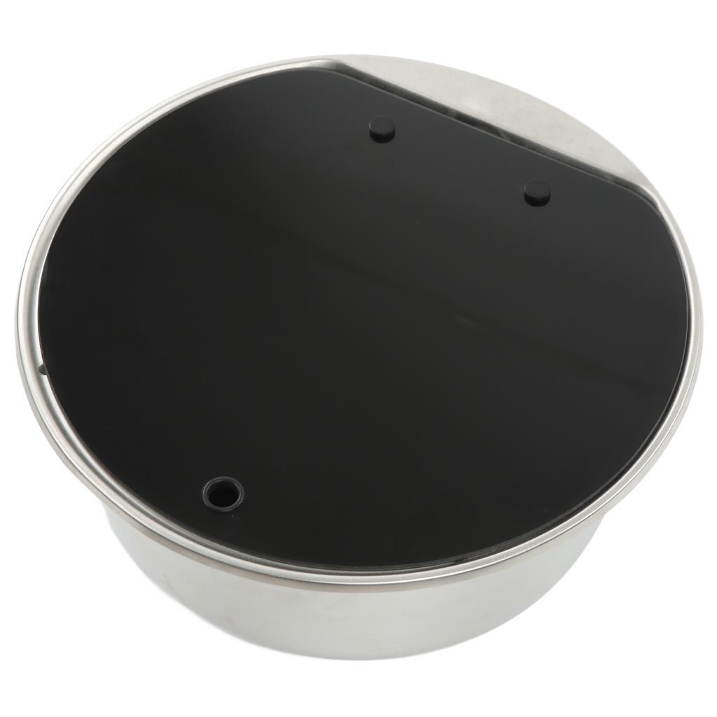 RV Sink Single Bowl Stainless Steel Hand Wash Basin Sink with Tempered Glass Lid for Caravans Camper