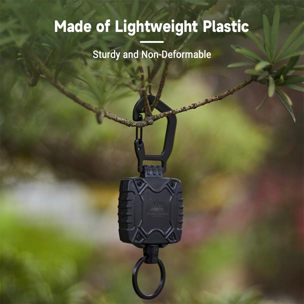 Heavy Duty Plastic Carabiner Retractable Anti Lost Magnetic Elastic Keychain for Outdoor