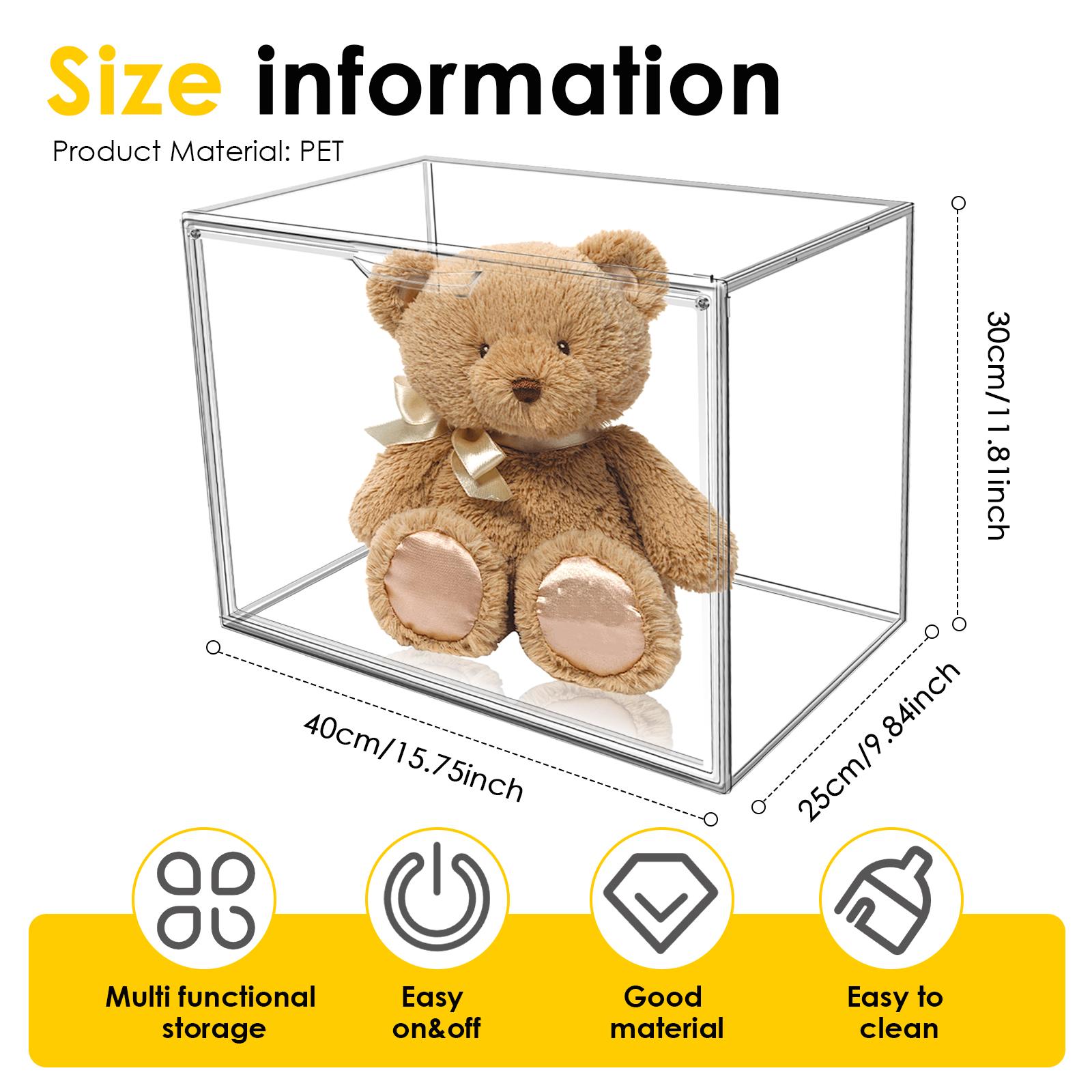Clear Display Box Stackable Plastic Dustproof Doll Storage Bins Figures Display Collectibles Case Desktop Organizers Box прозрачный