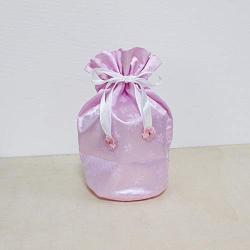 Sakura Tsutsumi Drawstring Urn Cover, 3-inch, Perfect for Keeping Your Cremation, Urn Cover, and Pet Memorial Service (Pink)